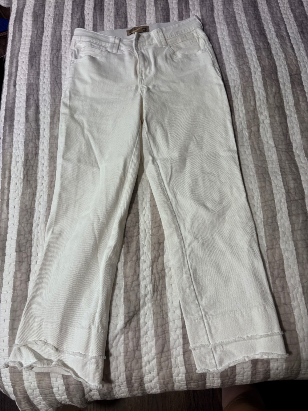 Democracy Ab Solution White Fringed Hem Jeans size 6